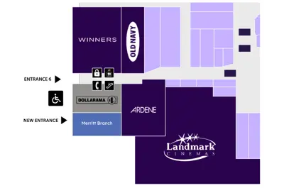 A map outlining where the new Merritt Branch will be located at the Niagara Pen Centre.