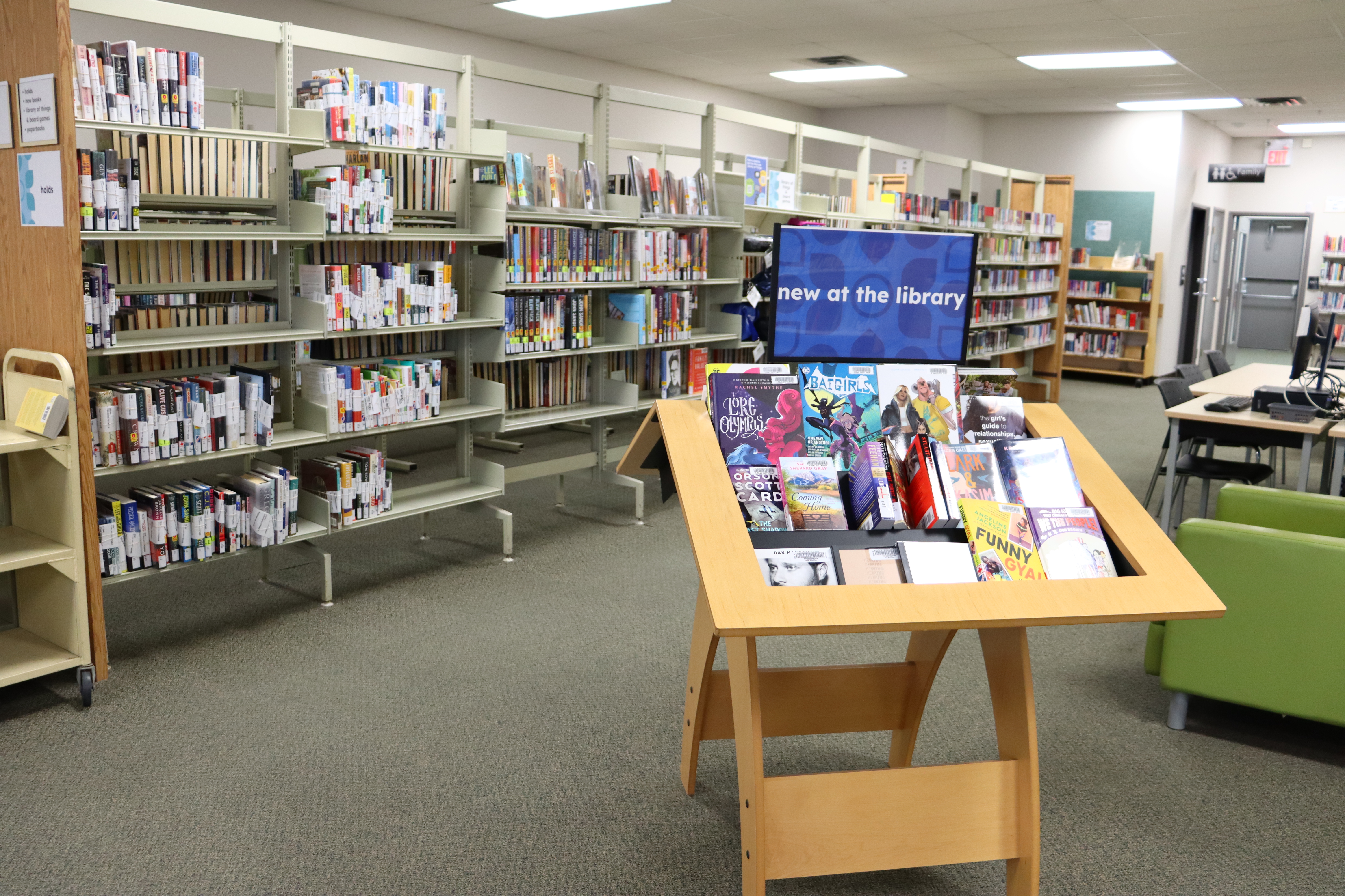 A colourful book display at the Merritt Branch on Hartzel Road.