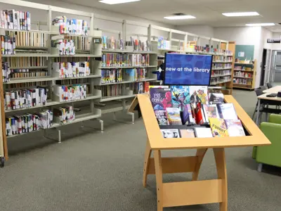 A colourful book display at the Merritt Branch on Hartzel Road.