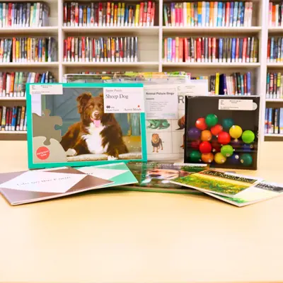 Display of all items in the "Animals" Memory Care Kit.