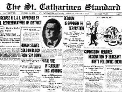 Historic issue to the St. Catharines Standard newspaper
