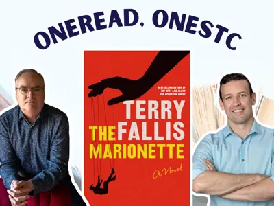 Promotional graphic for the OneRead, OneSTC: Terry Fallis & The Marionette program.